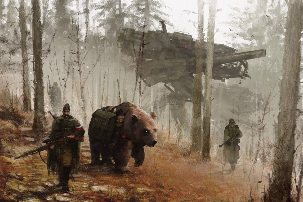 toocatsoriginals:  Jakub Rozalski - Sci-Fi Paintings of Russian Revolution-Era Mechs
