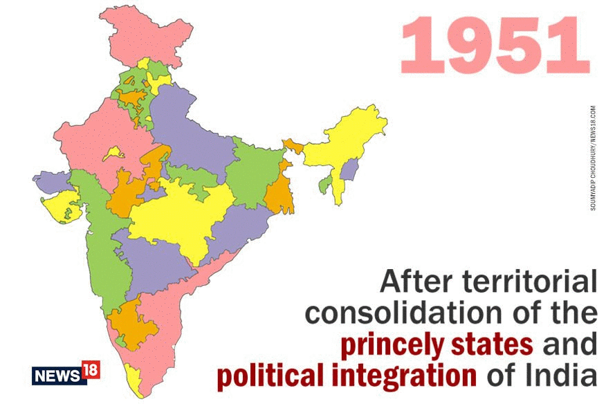 How India's political map has changed over... - Maps on the Web