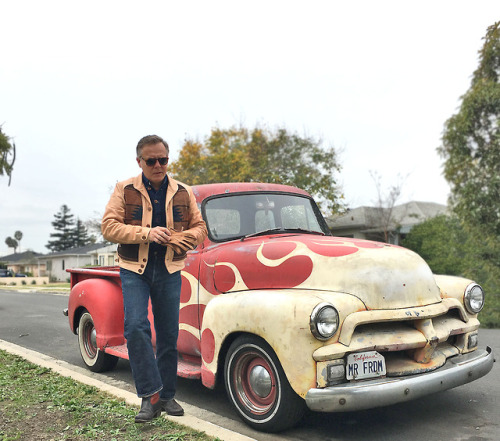 Mister Freedom® “LAWRENCE” Jacket.Natural veg-tan leather &amp; upcycled an