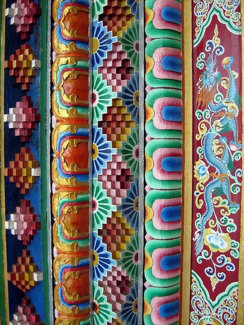 thepaintedbench:Hand painted and hand crafted door of Tibetan Monastery