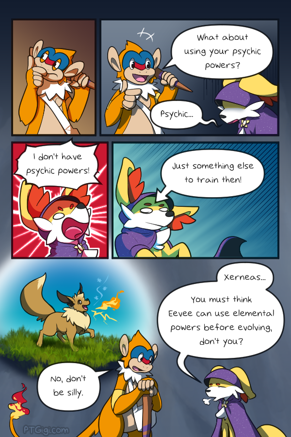 PMD: WildFire – Ch.5 Pg.118
Read on: PTGigi | ComicFury | Tumblr
Autumn clearly loves training.
Also a little cameo of Crystal from my older Nuzlocke comic!