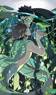 evercelle:  let go, love /  let me tow you down deep…my @fantasyhaikyuuexchange gift for @iwaizumings! i got assigned ‘mermaid’ this year, and we both love iwaoi, so drawing (more) fishykawa+iwa was a foregone conclusion :&gt; i hope you like