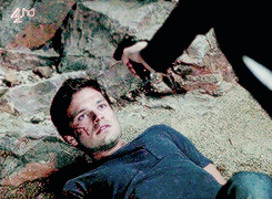 stevebarness:  Sebastian Stan tied up and bloody in Labyrinth (◕‿◕✿) 