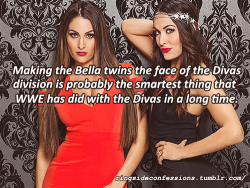 ringsideconfessions: &ldquo;Making the Bella twins the face of the Divas division is probably the smartest thing that WWE has did with the Divas in a long time.&rdquo;  The faces of the diva division?