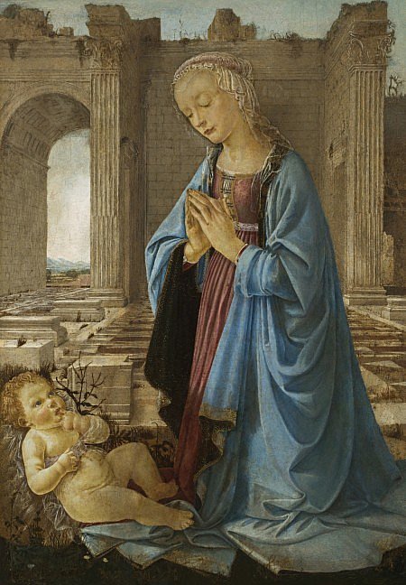 Attributed to the Workshop of Andrea del Verrocchio: The Virgin Adoring the Christ Child (