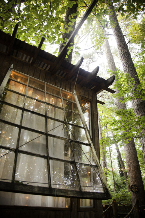 cjwho:  Treehouse, Atlanta, USA by Peter Bahouth | viaArchitect Peter Bahouth built a series of houses in the trees connected by wooden bridges in Atlanta. Inspired by his love for nature and his childhood memories of boyhood treehouses, environmentalist