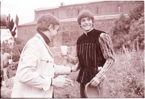 Franco Zeffirelli and Leonard Whiting on set of Romeo and Juliet,1968