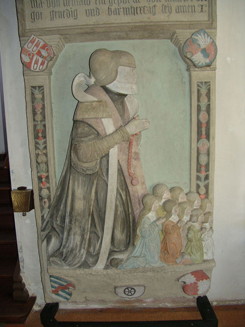 Tomb epitaph of Appollonia von Steinau, 1531 Euerbach,Bavaria