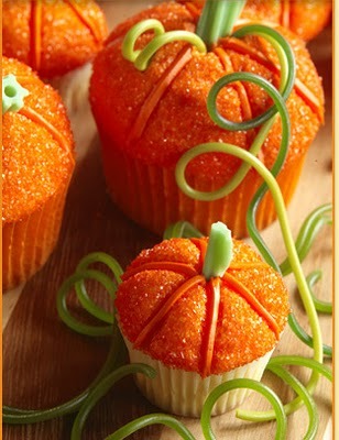 hauntingseason:  Candy Corn Milkshake Pumpkin Cupcakes Chocolate Dipped Marshmellows