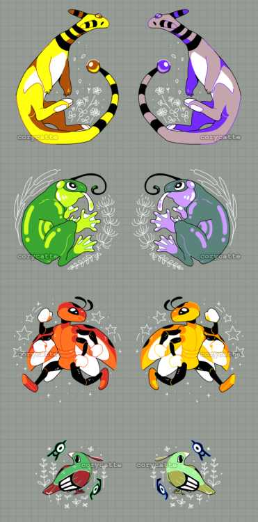 some johto pokemon acrylic charms i designed for AX!surplus is now for sale over at our ETSY!