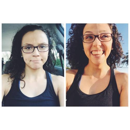 Before and after my haircut yesterday. You could say I really dig it. #byedeadends #devacurl #devacu
