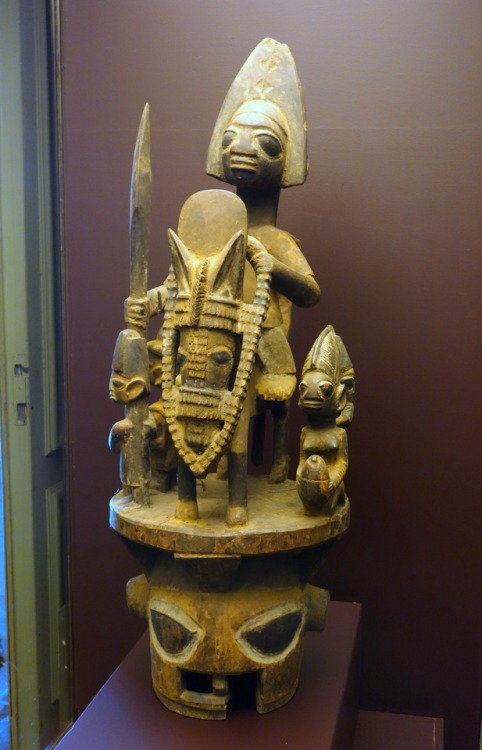 Epa mask of the Yoruba people, Nigeria.  Now in the Royal Museum for Central Africa, Tervuren, Belgi