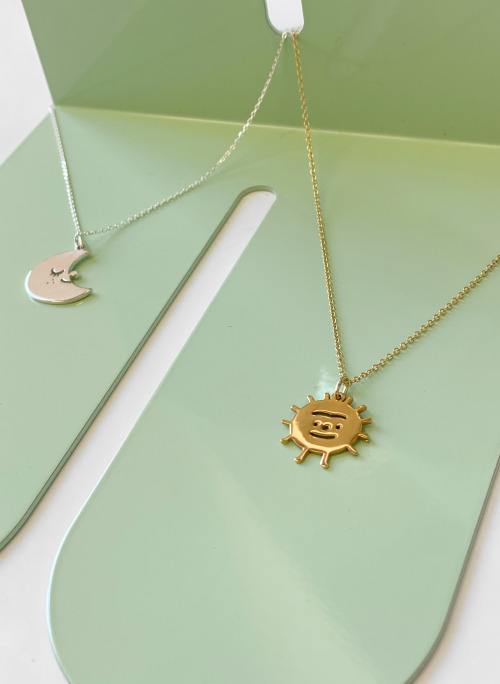 It’s a star, baby! “Sunny-Side-Up" Vermeil Pendant Necklace is here in all its unibrowed 