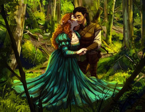 mayakern:robin hood and maid marian but they’re lesbiansi don’t paint very often so this was fun and
