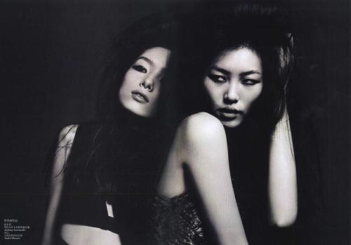 beautifulpeopleinblackandwhite:Fei Fei Sun and Liu Wen in “強势中国脸 / Take the Lead” | Vogu