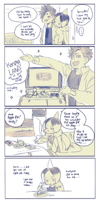 mookie000:  continuation to Kenma’s birthday pic …crying over cold apple pie-!