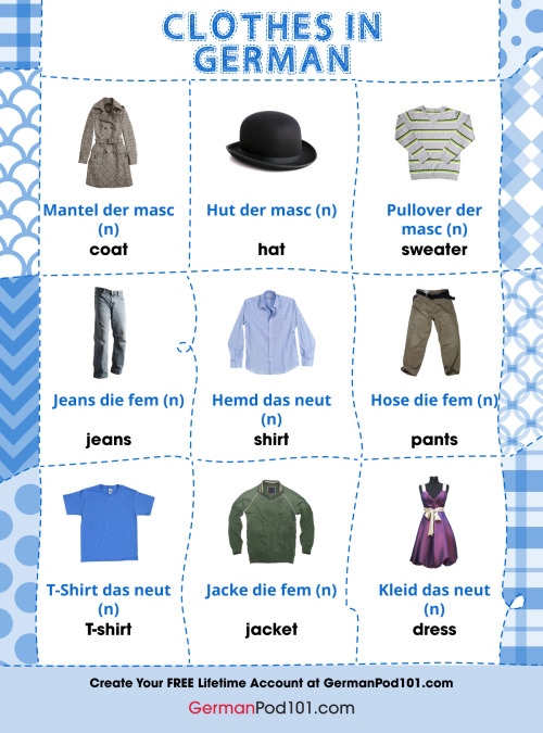 germanpod101: Clothes in German!PS: Learn German with the best FREE online resources, just click h
