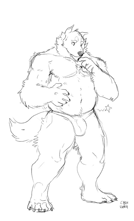 cbhart:A warm up sketch,my character Ras thinking if he’s put on a little weight