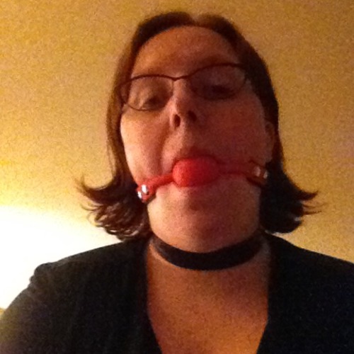 lilsubkat:  This is how I spent my Friday night. Bound with leather straps, my toes on pointe, gagged, and my collar locked behind me. There will be very few pictures of me bound, because my sir does not usually allow pictures, but I took these myself.
