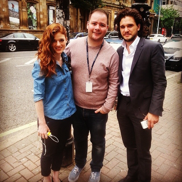 bailarina-raven:  Met my good friends Kit Harington &amp; Rose Leslie in town