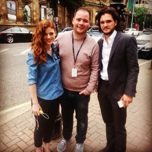 bailarina-raven:  Met my good friends Kit Harington & Rose Leslie in town today! #gameofthrones #got #cast #belfast 