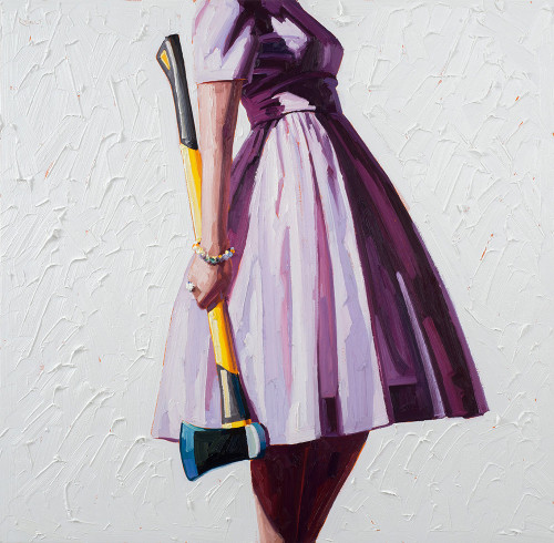 babygirlssweetsurrender:  jedavuKelly Reemtsen’s Painterly Juxtapositions of Chic Dresses and Power Tools Showcase Modern Femininity 