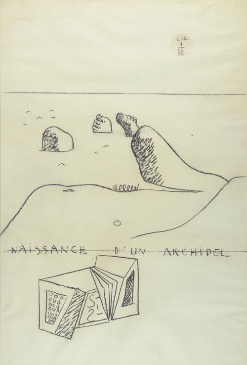 Photograph of a drawing by Le Corbusier.  Pierre Jeanneret (archive creator), n/d.    