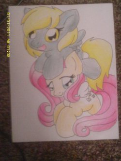 paperderp:  Derpy and Fluttershy by ~Darkhorse888