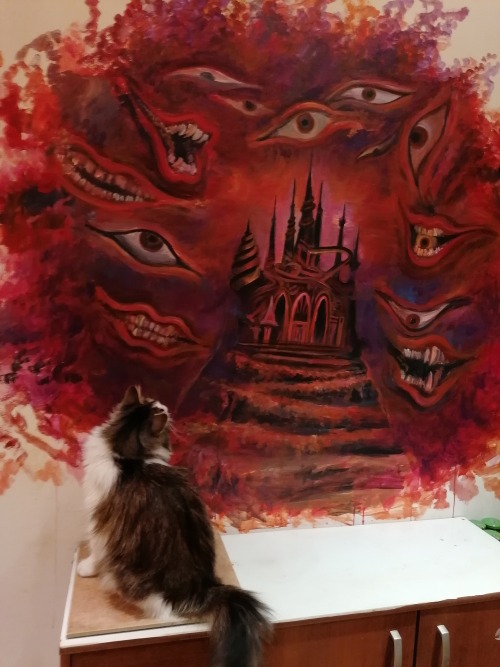 Painting On A Wall I Made - inspired By DARK SANCTUARY