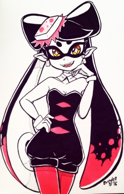 bunnyloz: Inktober day 8!! I thought it was appropriate to do some Splatoon fanart for Inktober so I drew Callie because she’s my fave! my callie~ &lt;3 &lt;3 &lt;3