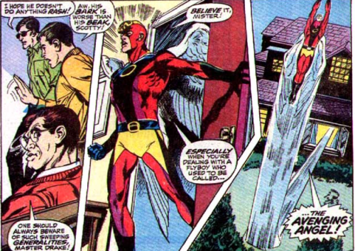 uncannypanels:X-Men #60 Vol. 1 by Roy Thomas and Neal Adams I always enjoyed the “original” Angel co