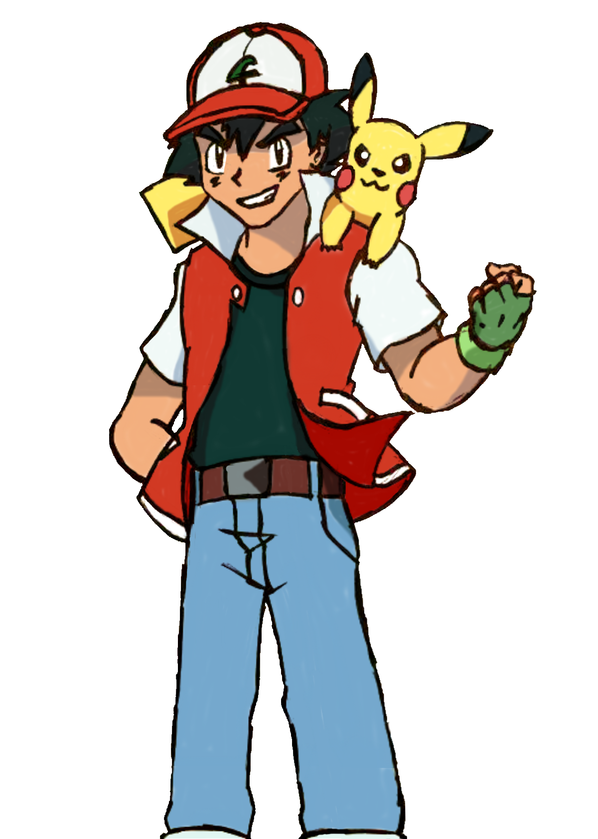 another-rxad:Ash and Pikachu, ready to rumble!