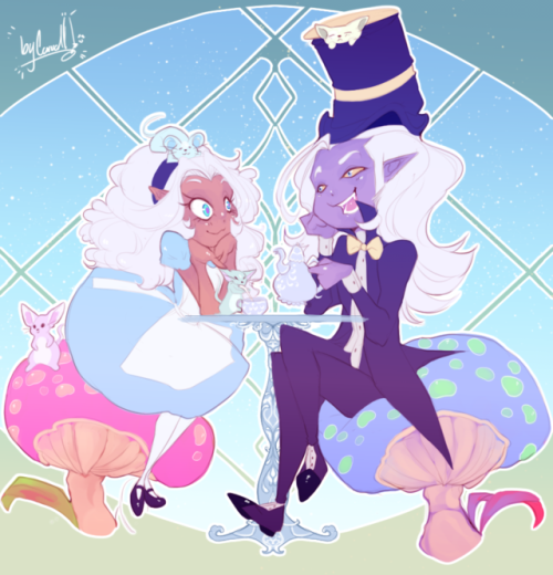 had a cute Idea with Lotor and Allura dressed up as Alice and the Mad Haterplus i wanted them to sit