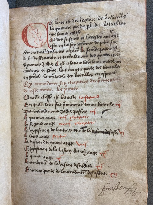 Ms. Codex 622 -L'arbre des bataillesThis manuscript features a treatise on war in four parts, writte