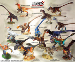 ventix:  man-creates-dinosaurs:  Toy catalog​ for wave one of David Silva’s Beasts of the Mesozoic toyline: Raptor Series.  Silva is a toy designer and sculptor who currently works for toy company NECA where he has designed figures for both their