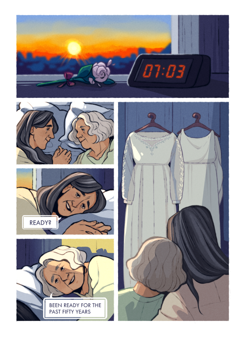 my entry for @brideanthology: a short comic about two elderly brides