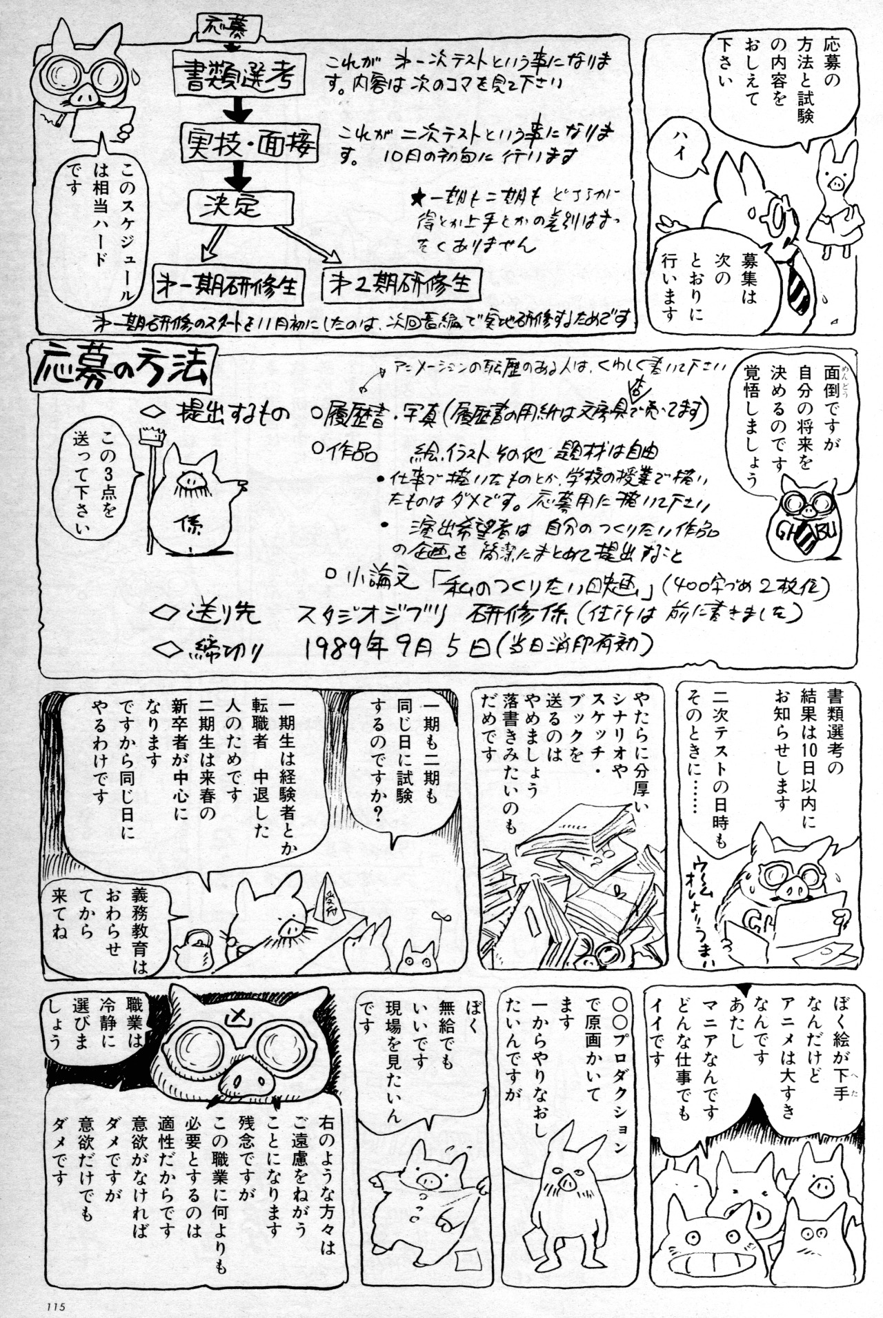 animarchive:    Animage (09/1989) - A short 4-page manga by Hayao Miyazaki - This