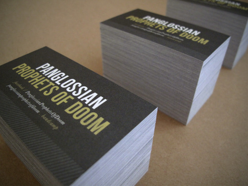 Business cards for my band, on account of nobody knows what the hell we’re called. facebook/Pa