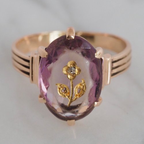allaboutrings:Antique 14k Gold Amethyst and