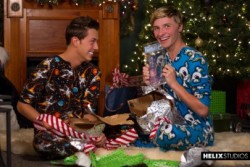 twinksareus:  Luke and Jessie’s Twinkmas Studio: 8Teenboy Models: Jessie Montgomery, Luke Allen Let Luke Allen &amp; Jessie Montgomery help you get into the Holiday spirit! Watch them start the celebration with a nice gift exchange that ends with more