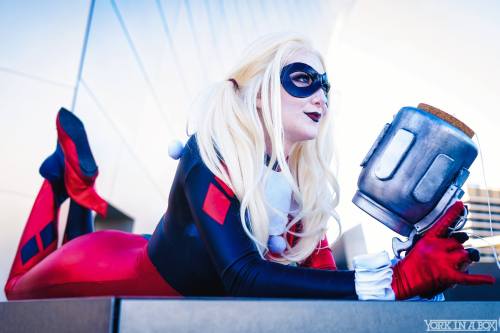 cosplayandgeekstuff:     Ashlynne Dae (USA) as Harley Quinn. Photos by:  York In A Box   