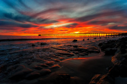 etherealvistas:  Venoco Ellwood Pier, Haskell’s Beach Sunset (USA) by   Dieter Schaefer    