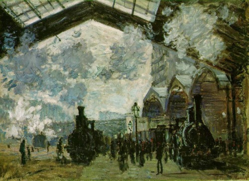 Train Stations and Claude Monet , 1877ImpressionismArrival of the Normandy Train, Gare Saint-Lazare 