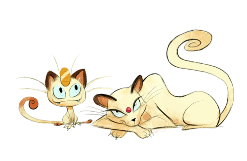 maxrepelsketchbook: Meowth and Persian