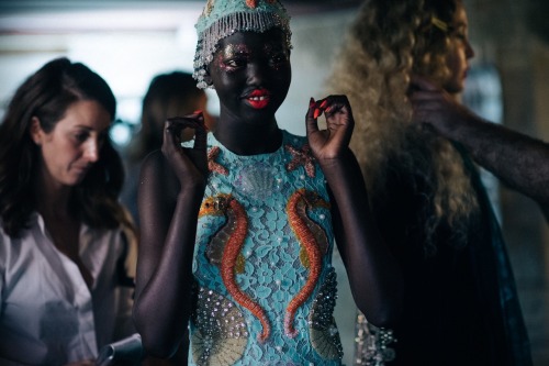 continentcreative: Adut Akech Bior backstage at Romance Was Born by @adamkatzsinding