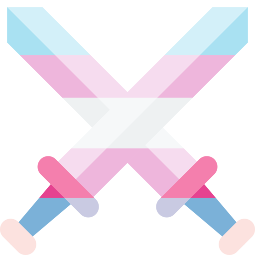 bees-dad: to go with lesbian dagger and gay knife, i made trans swords for my discord
