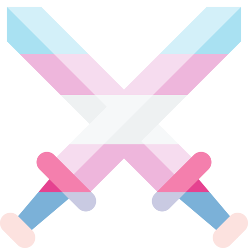 bees-dad: to go with lesbian dagger and gay knife, i made trans swords for my discord server 