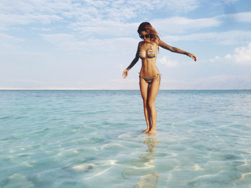 gypsyone:  The Dead Sea in my RVCA Womens bikini 