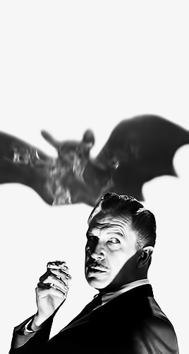 dessinnoir:Vincent Price in promotional photos for The Bat dir. Crane Wilbur, 1959