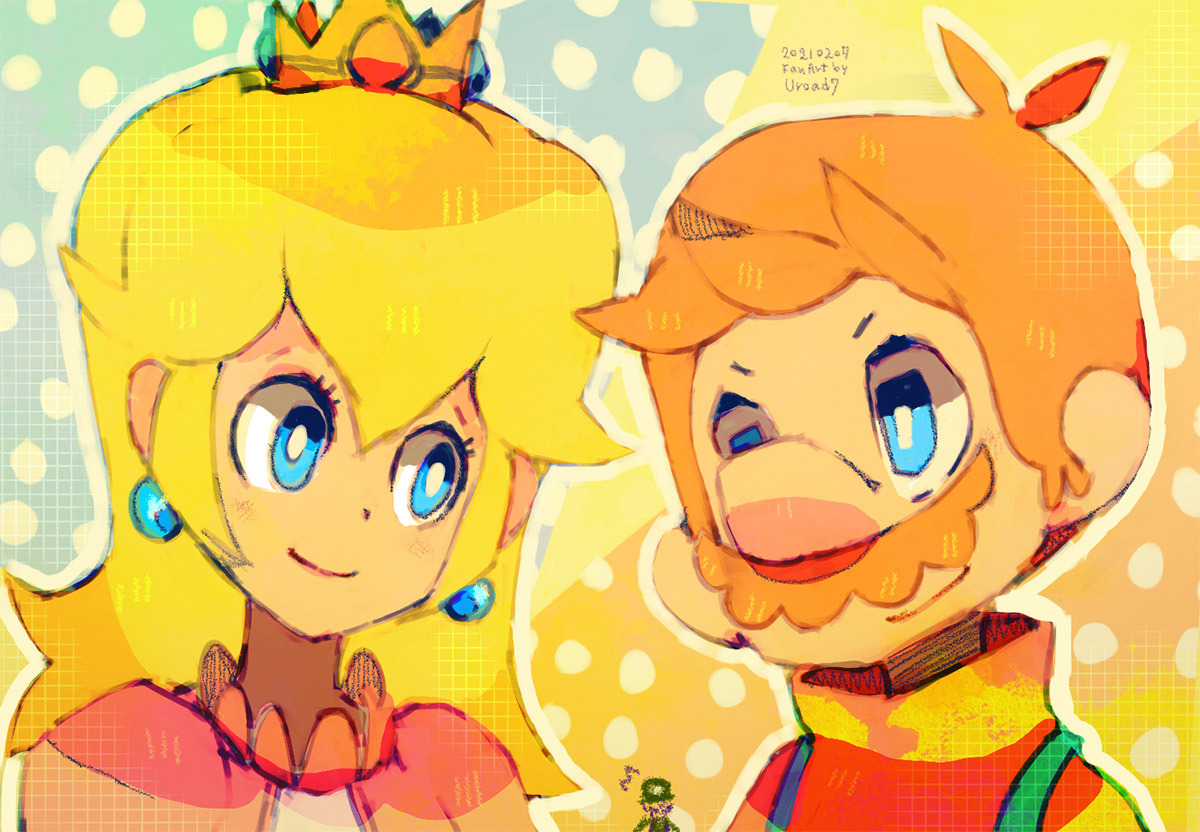 Mario and Princess Peach, and Luigi. by Uroad7